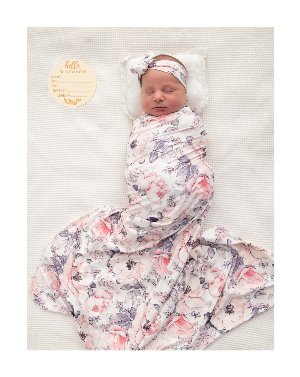 Vollmic newborn swaddle blanket in ink pink shows stretchy knit for easy wrapping.