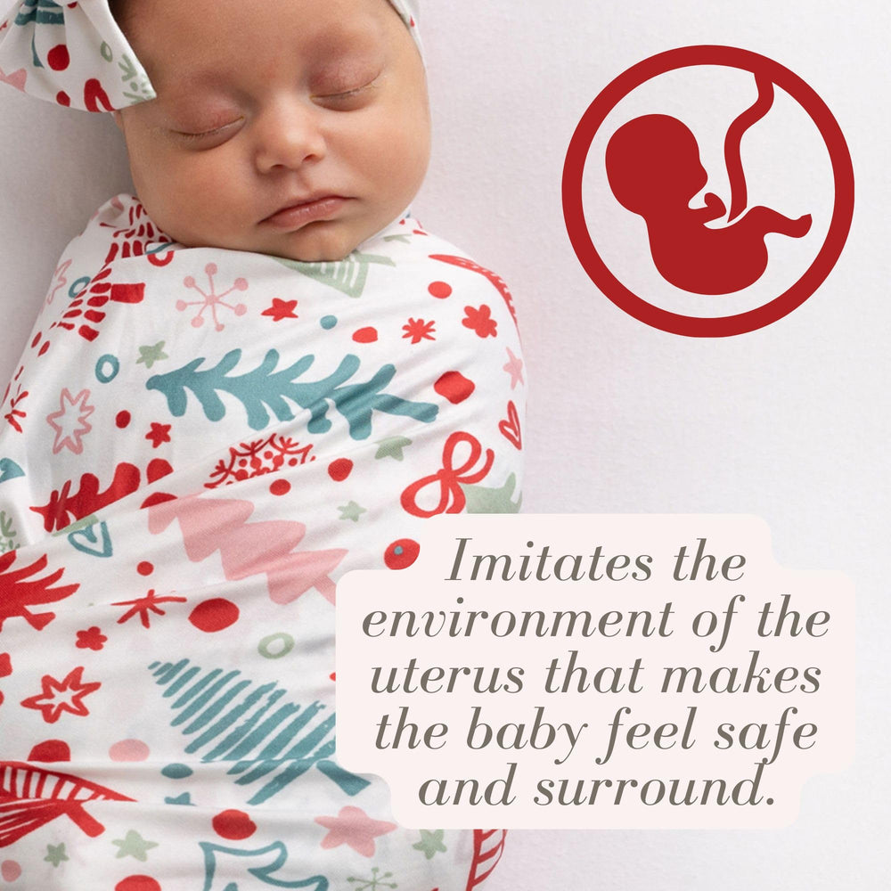 No velcro or zippers shown for simple swaddling