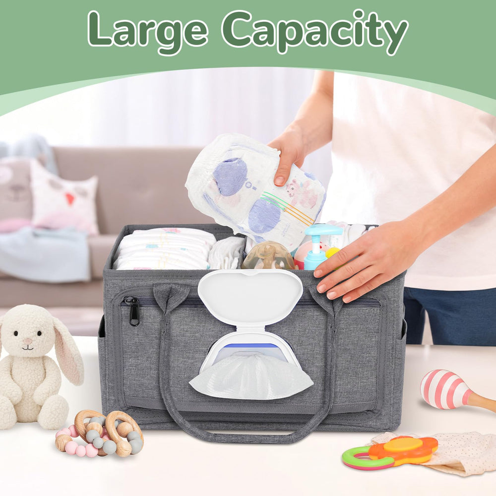 Volnamal premium caddy showing sturdy handles and removable dividers for flexible organization