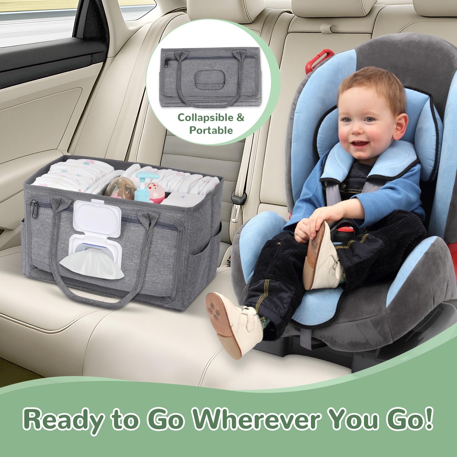Volnamal diaper caddy gift-ready for new moms and registry use
