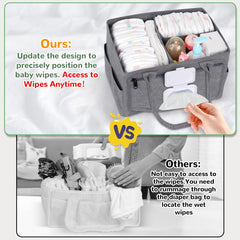 Volnamal diaper caddy with multiple compartments for nursery storage