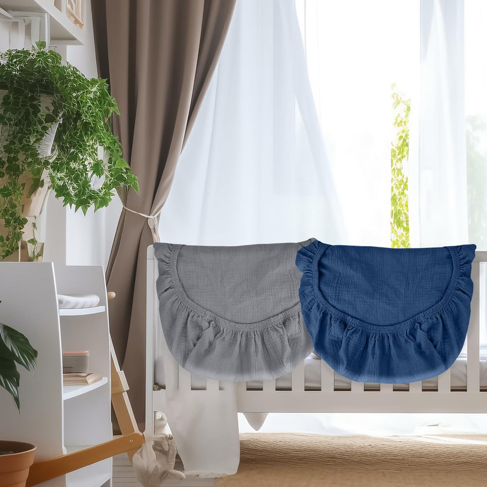 VOMARHUG Muslin sheets fit 33x17x4 bassinet size for standard bassinets