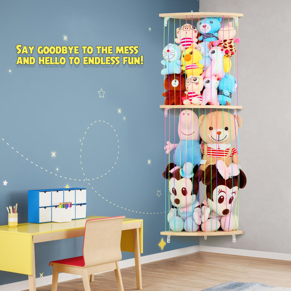 VOMELON easy-install wall-mount hammock enhances nursery decor while organizing.