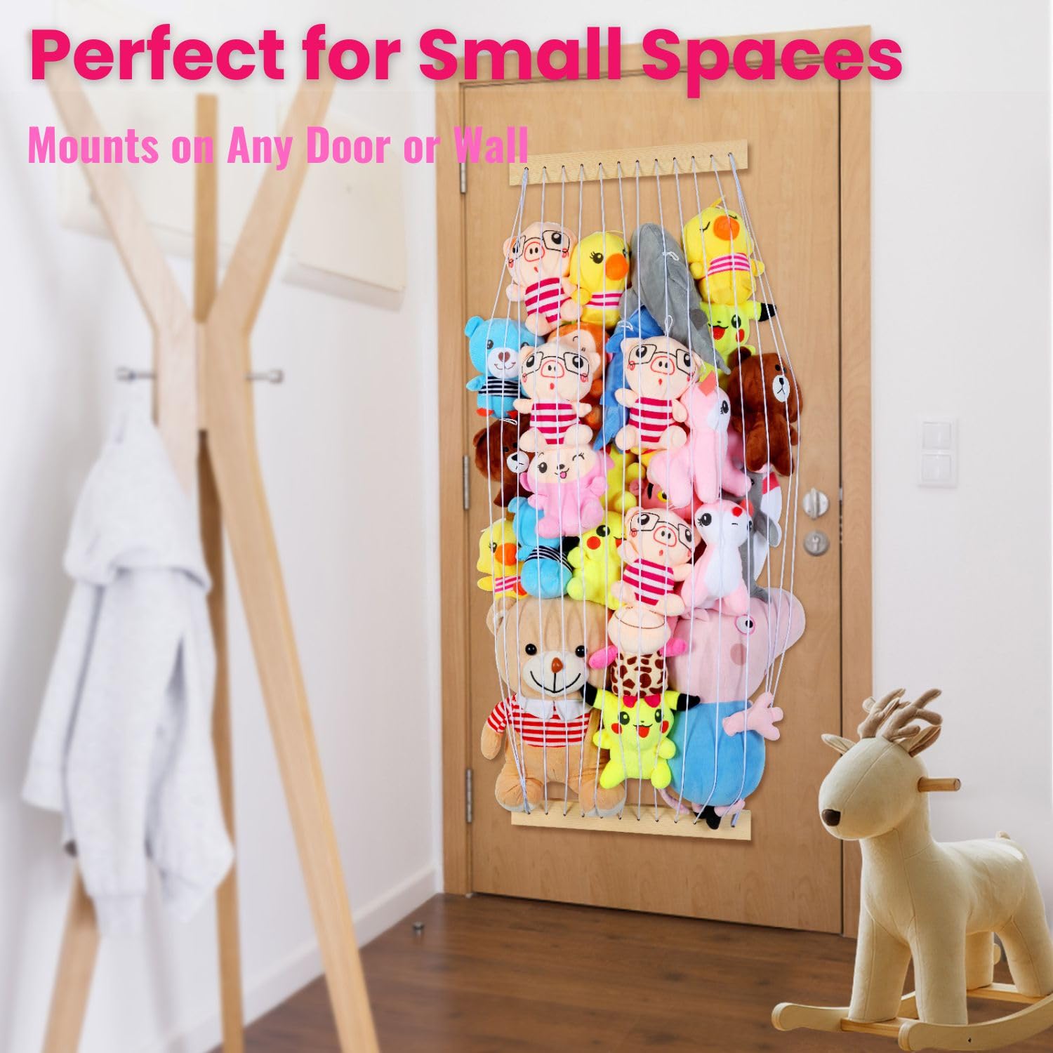 VOMELON playroom decor enhances room charm while organizing plush toys