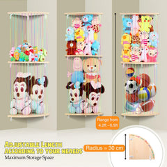 VOMELON two-tier plush toy net maximizes storage and quick toy reach.
