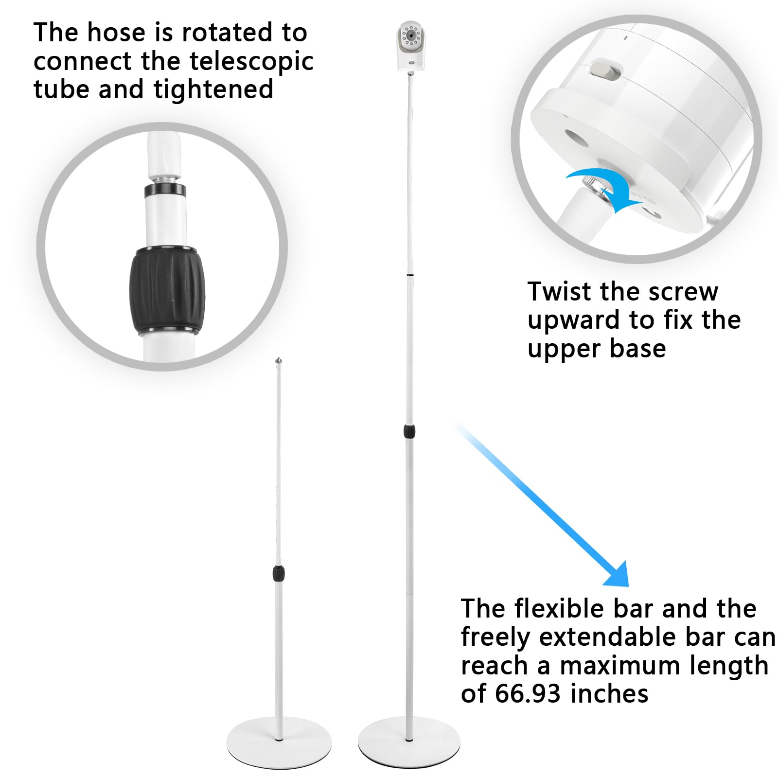 VOMENC height adjustment up to 66.93 inches for flexible viewing