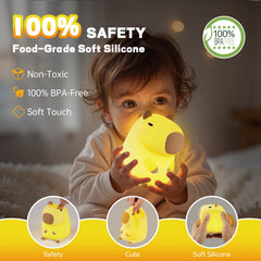 VoMii rechargeable capybara night light provides long-lasting nighttime use.