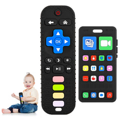 VoMii remote control teether, safe chew toy for soothing teething discomfort.