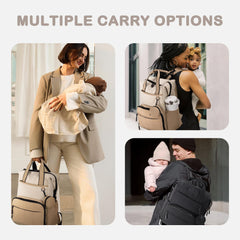 VONAL diaper bag backpack back view with padded straps for comfort