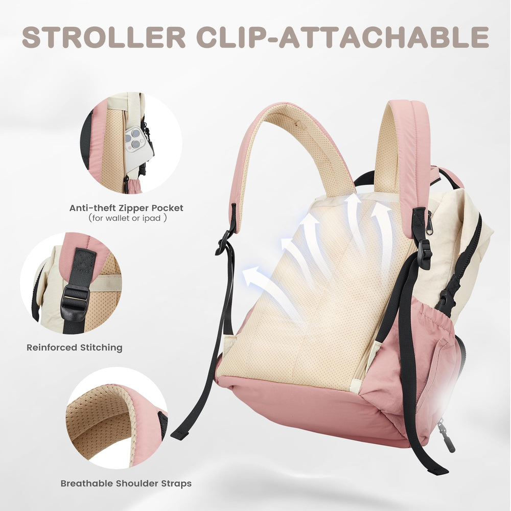 VONAL Diaper Bag Backpack foldable changing mat included for quick changes.