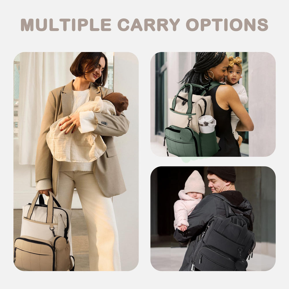 VONAL interior layout with multiple pockets for diapers, bottles, and tech