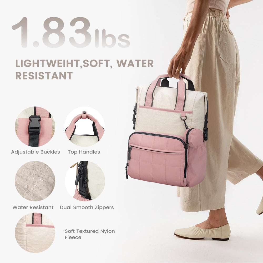 VONAL Diaper Bag Backpack luggage strap ready for travel with suitcase.