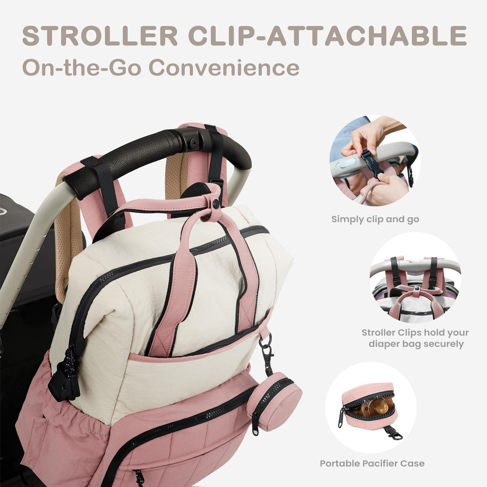 VONAL Diaper Bag Backpack soft breathable shoulder straps for comfort.