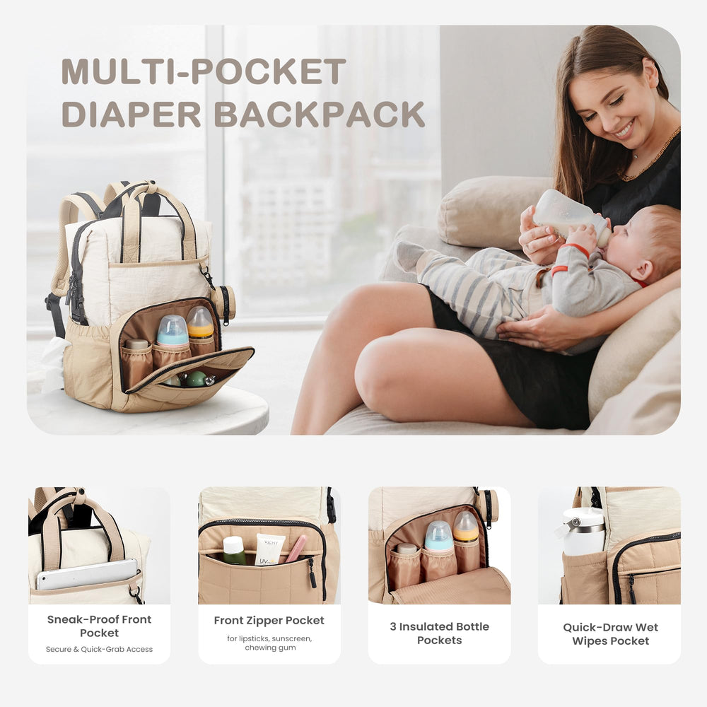 VONAL wet and dry compartment separates diapers from clothes on the go