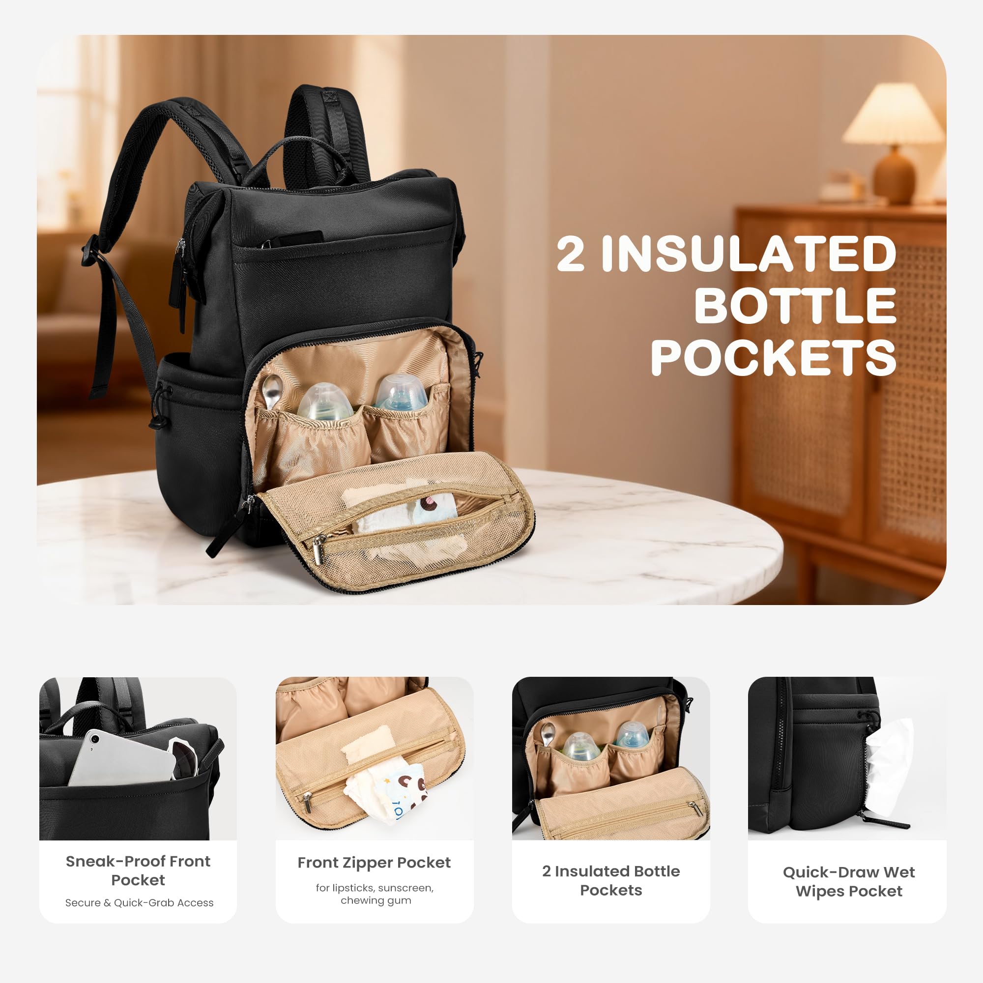 VONAL insulated bottle pocket keeps drinks at the right temperature during outings