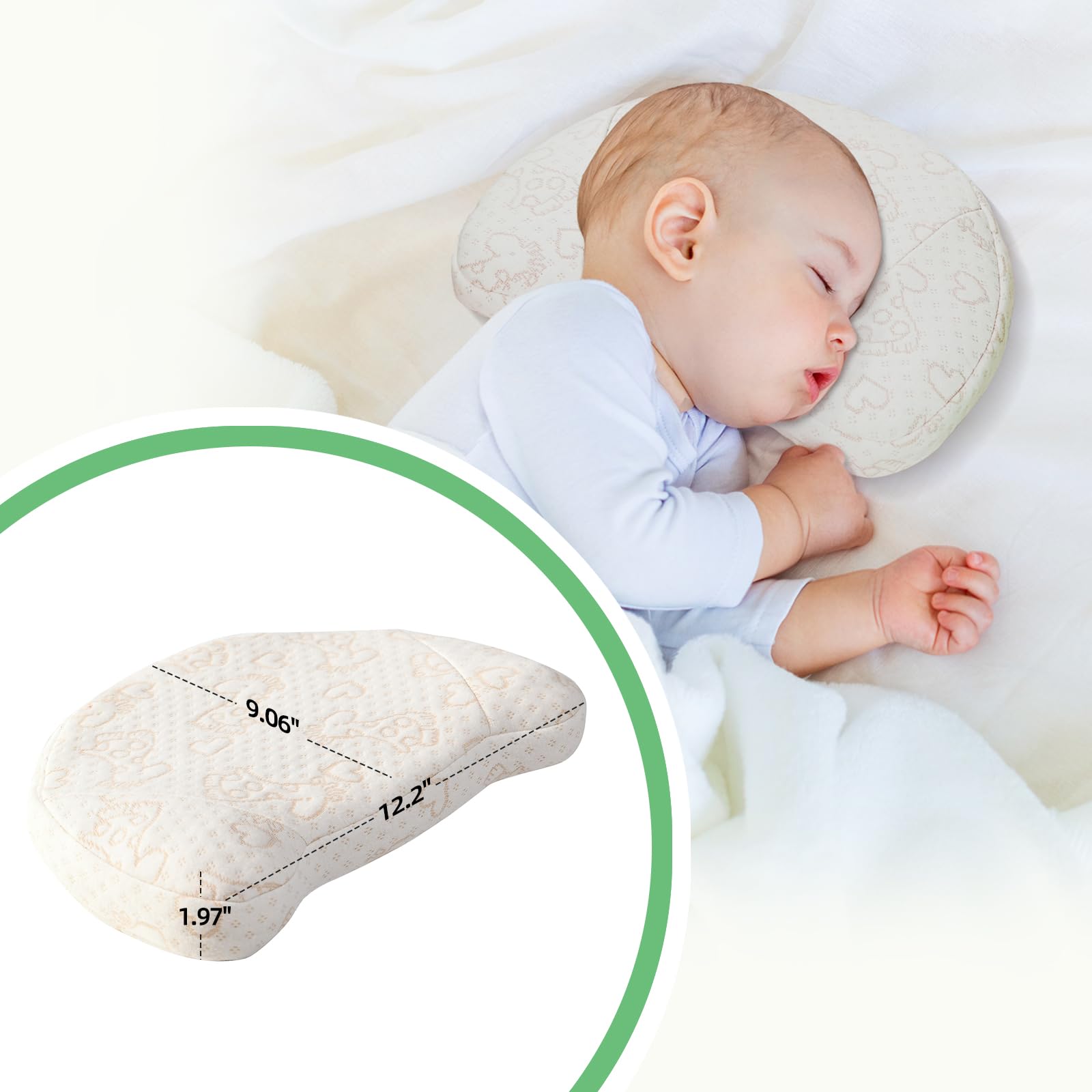 VONPURE mini pillow designed for nursery use provides lightweight support.