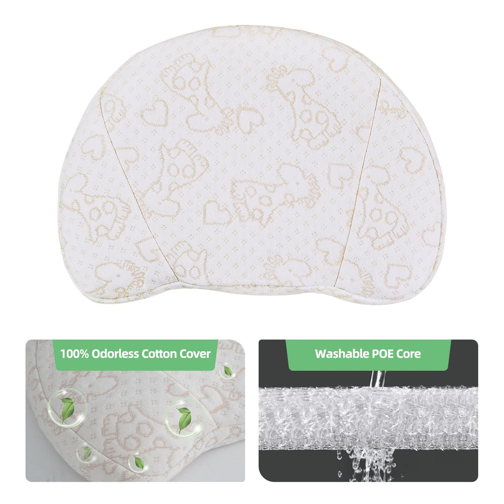 VONPURE U-shape cushion emphasizes ergonomic support for toddlers during naps.