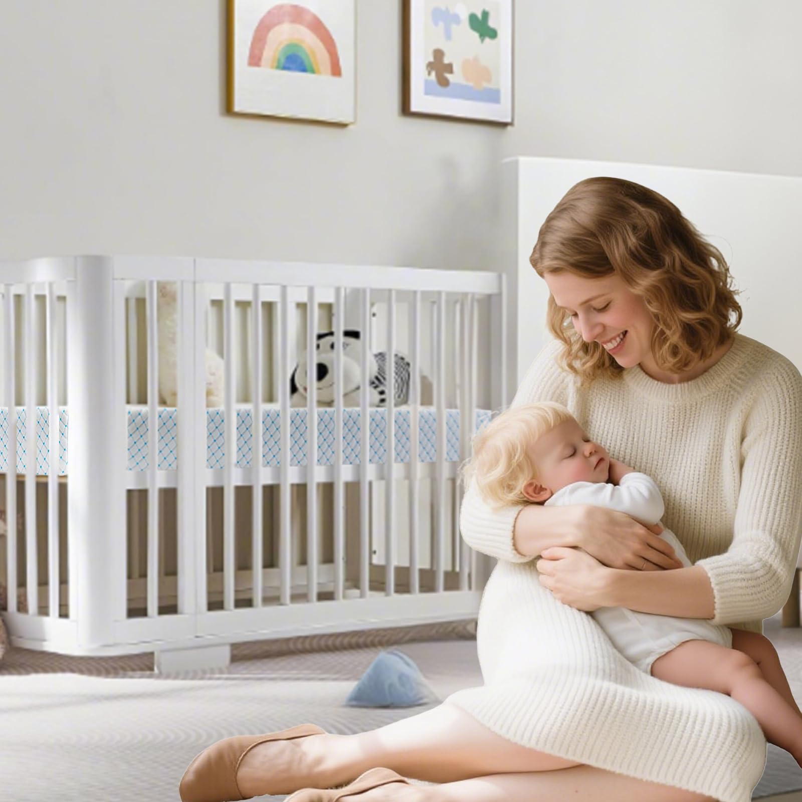 voomf mini crib mattress with non-slip bottom for stability