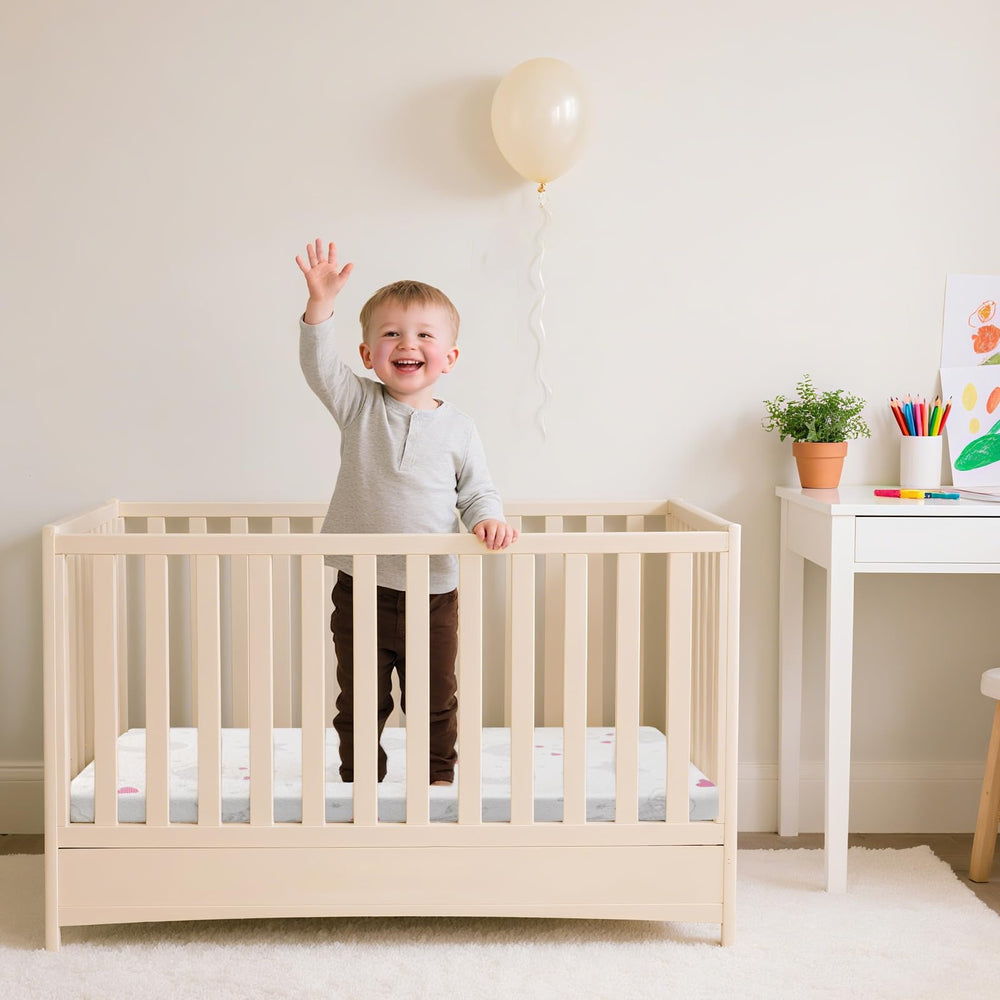voomf pack n play mattress fits 38 by 26 inch playpens securely.