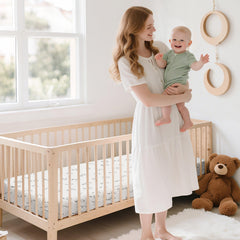 voomf dual-sided memory foam with cooler side supports growing babies.