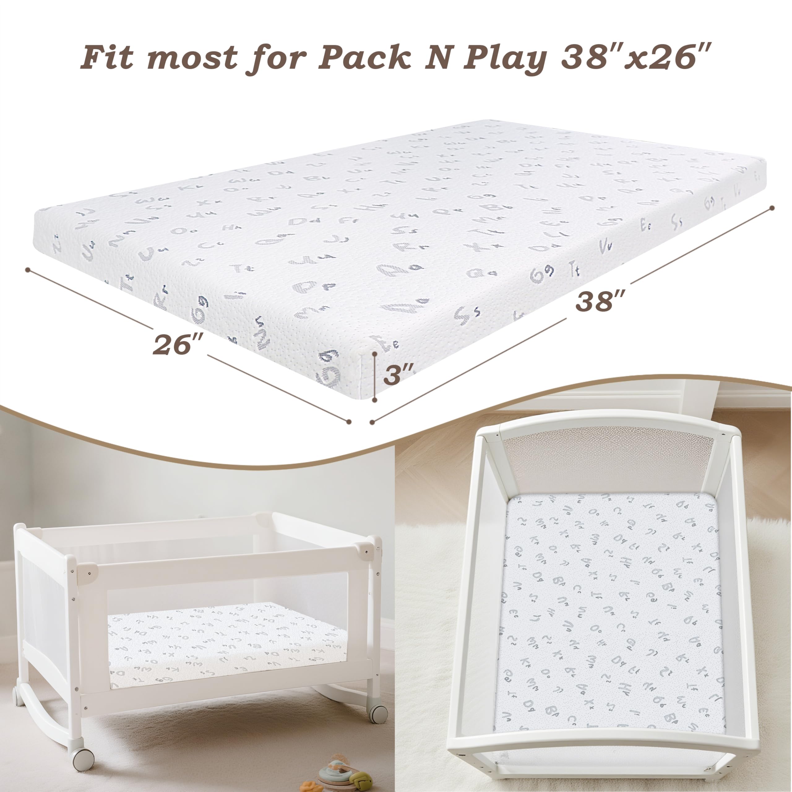 voomf pack n play mattress with non-slip bottom keeps crib space secure.