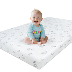voomf pack n play mattress with removable cover, breathable surface for cozy naps.