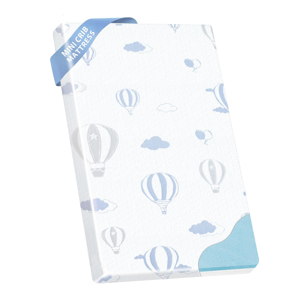 voomf Pack and Play Mattress 38x26 setup provides a compact, safe sleep space.