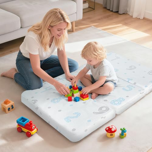 voomf Pack N Play mattress side view highlighting breathable, skin-friendly surface