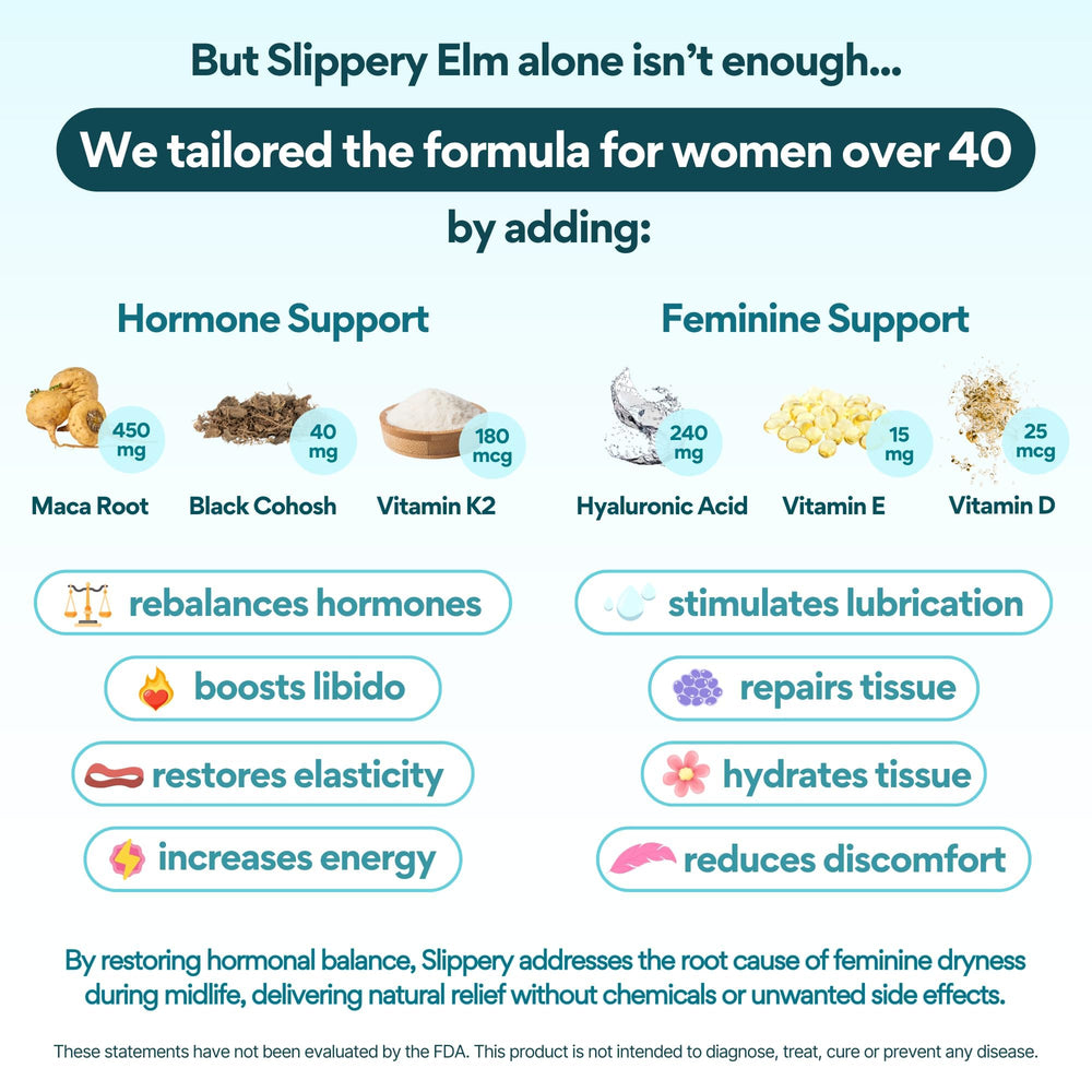 VoomVaya Slippery maca root and black cohosh visual for natural hormonal balance.