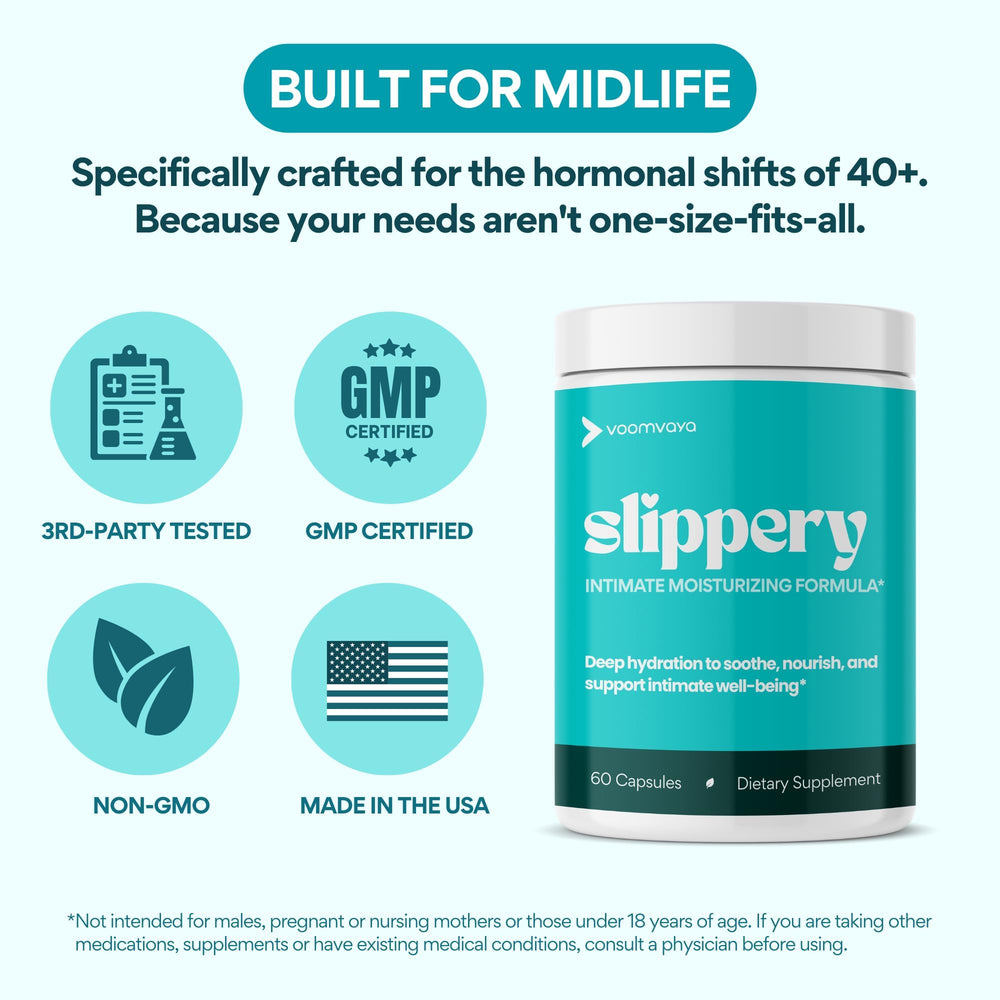 VoomVaya Slippery Made in USA label conveys quality manufacturing.