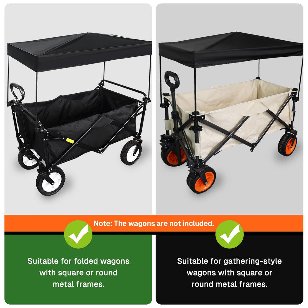 VOONKE wagon canopy cover adjustable clamps fit multiple wagon sizes.
