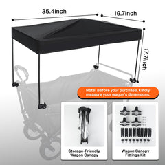 VOONKE wagon canopy cover side view demonstrates rain shielding for outdoor use.