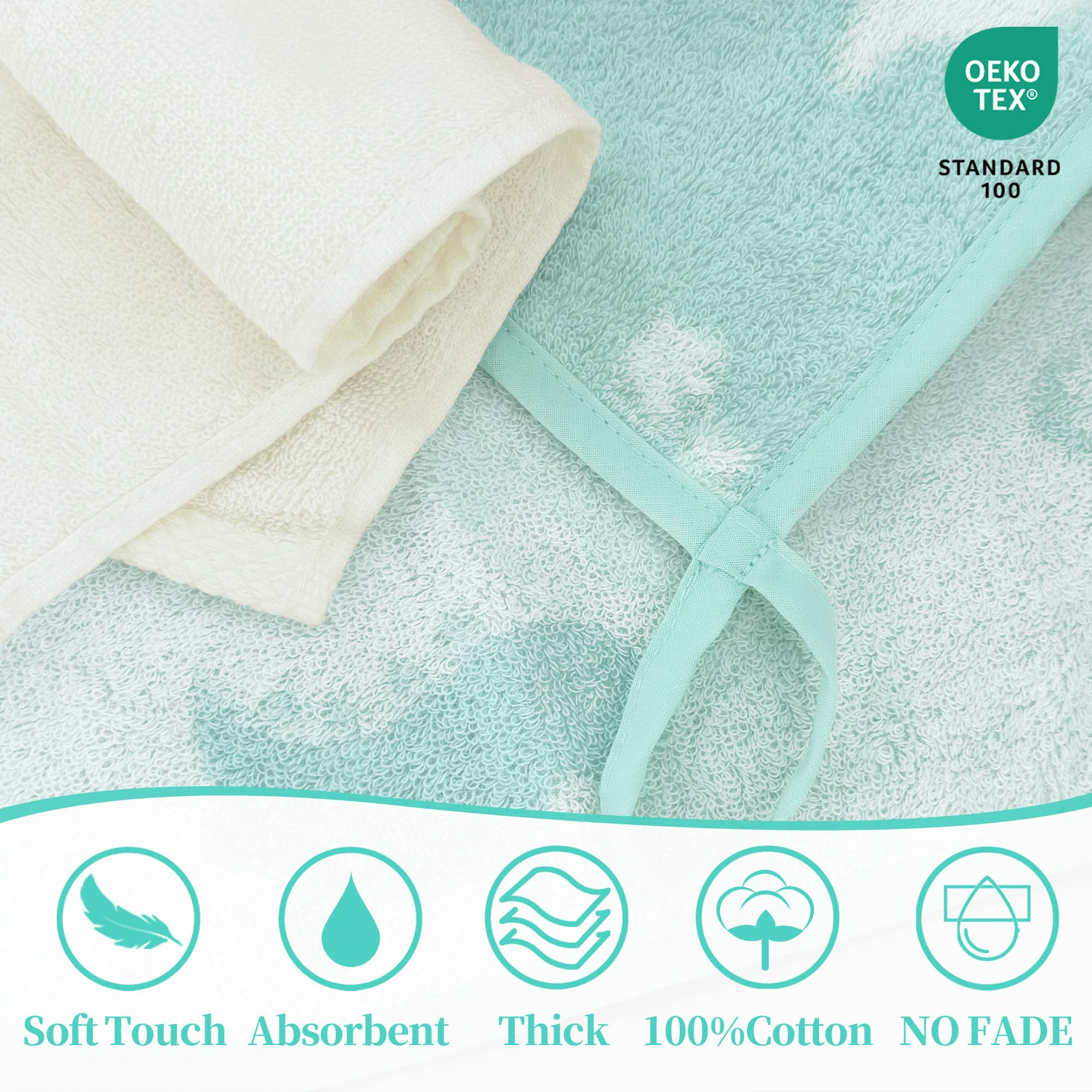 VOOVA & MOVAS 100% cotton texture close-up highlighting softness and absorbency.