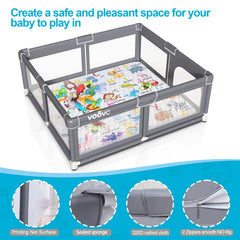 Voovc baby playpen gate prints add stylish access for toddlers.