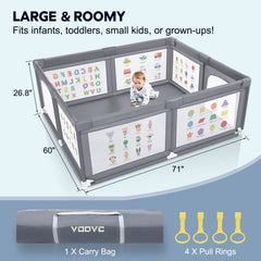 Voovc baby playpen safe space with roomy interior