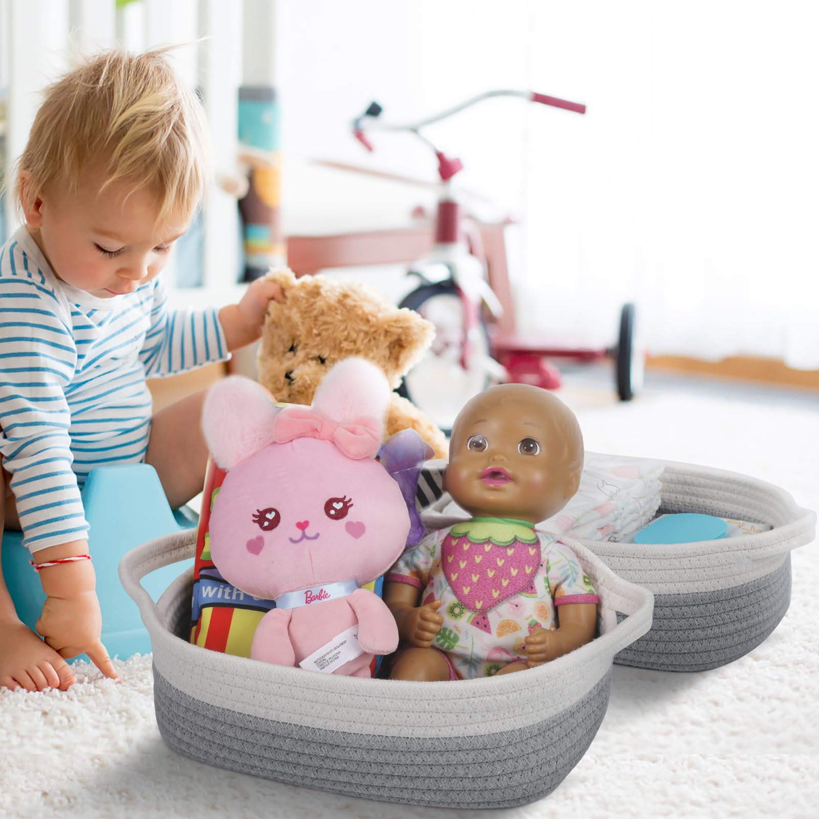 VOOWO extra-large basket for clothes and nursery storage