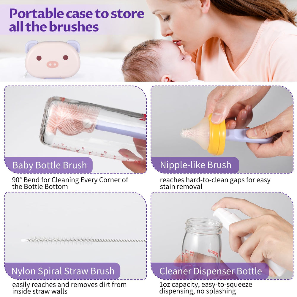VOOWO nipple brush 3D head cleans hard to reach crevices