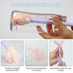 VOOWO nipple brush reaches crevices for thorough cleaning.