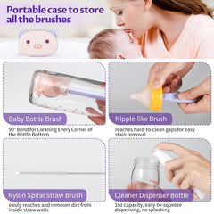 VOOWO nipple brush 3D head cleans hard to reach crevices