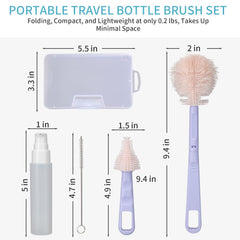 VOOWO silicone bottle brush cleans at every angle for deep reach.