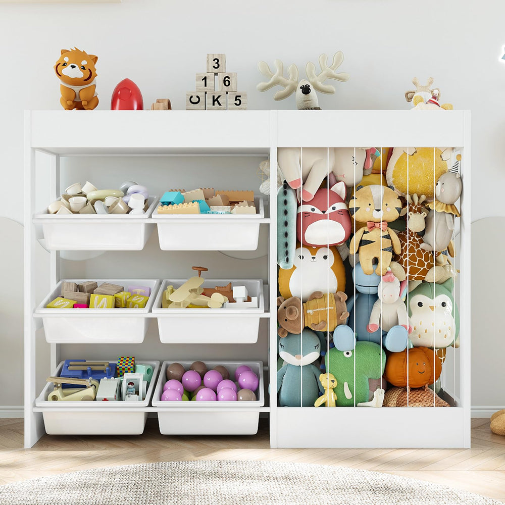 VortinT 50.6'' toy organizer shelf showing tidy toy storage and easy access