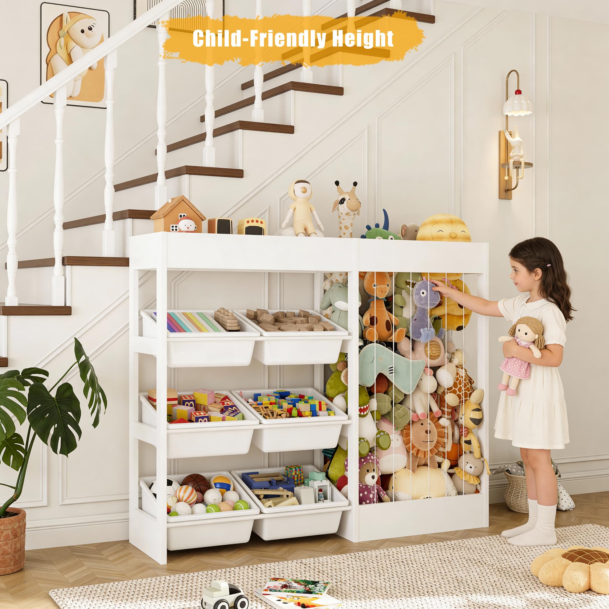 VortinT open storage compartments provide easy access to books and toys