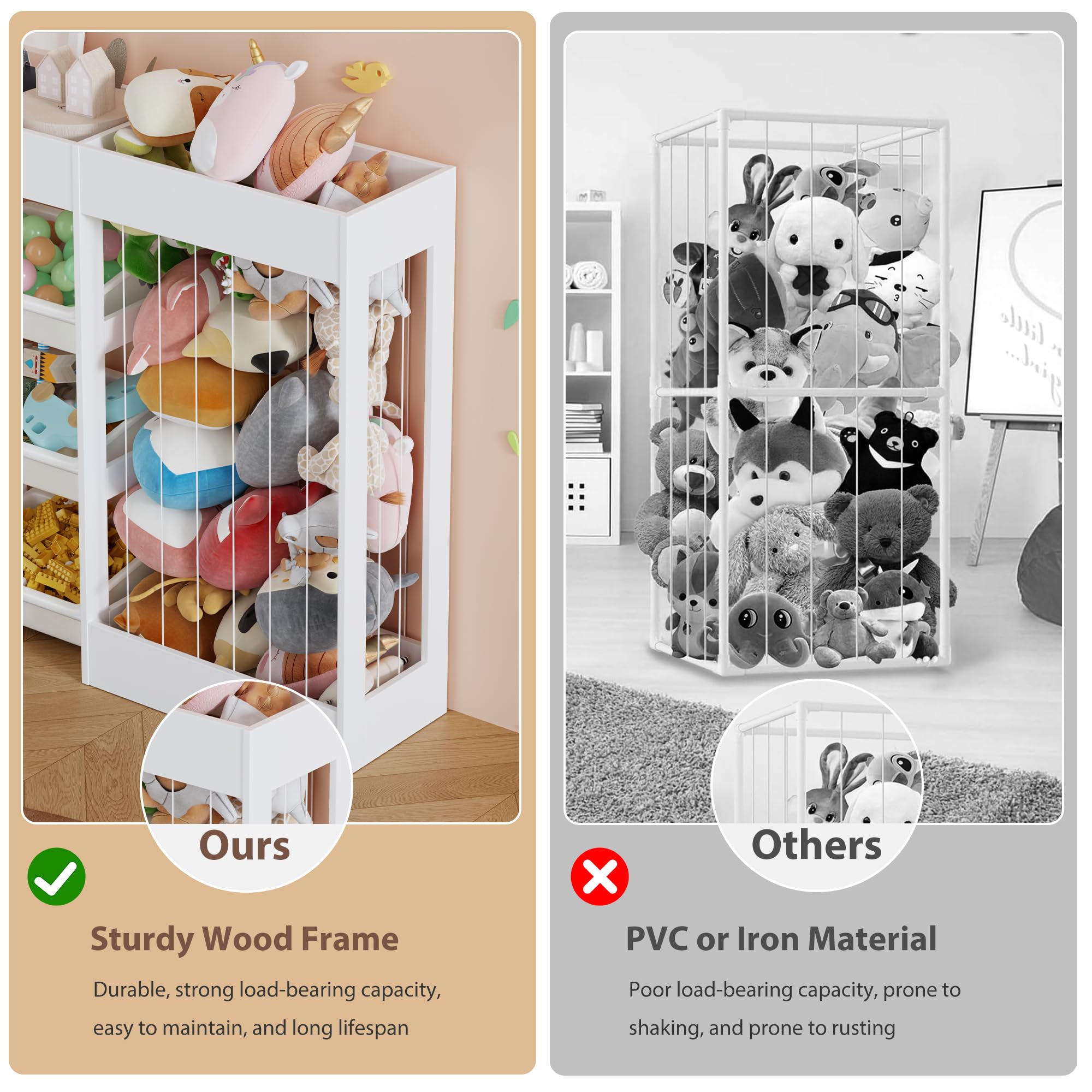 VortinT premium MDF construction for sturdy, durable storage