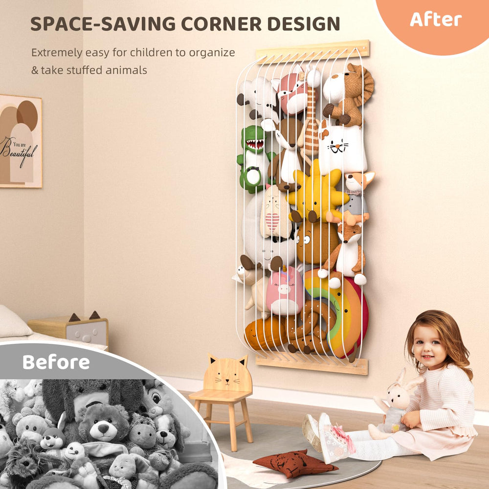 VORTULIUK adjustable-length stuffed animal hammock fits 45 to 80 inches.