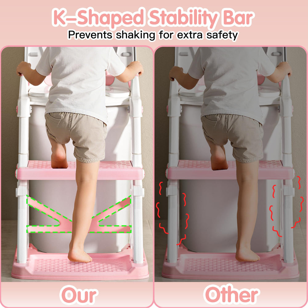 Vorykido potty seat adjustable height enables perfect fit for growing kids.