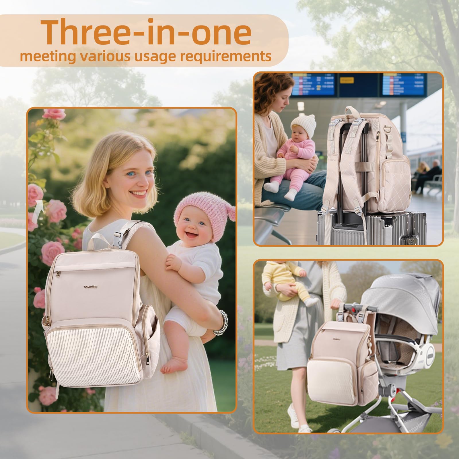 Vosmles stroller straps enable hands free carrying during strolls.