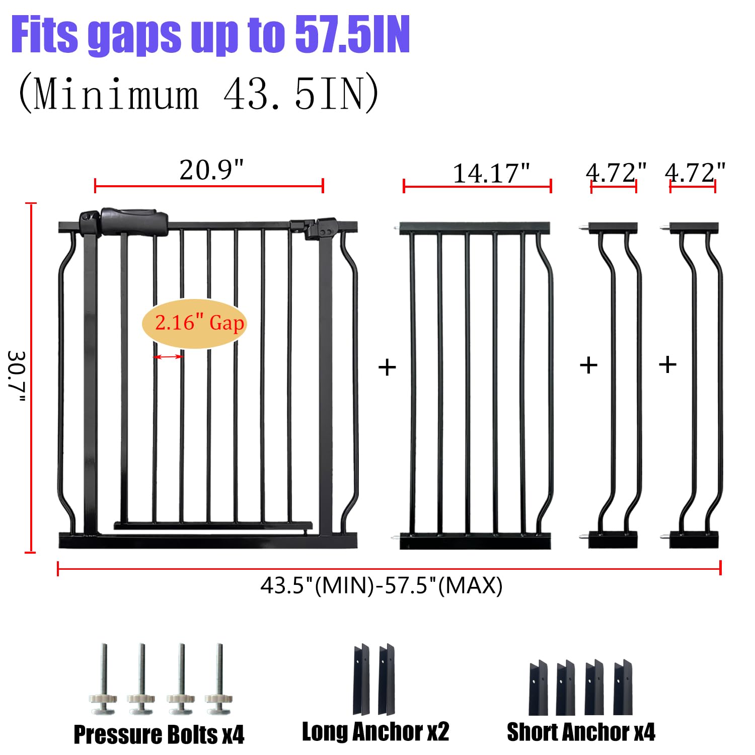 Vothco baby gates pressure-mounted for tool-free setup in a hallway.
