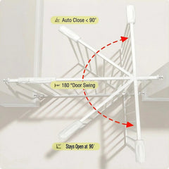 Vothco double-lock system gate ensures safer one-handed operation for adults.
