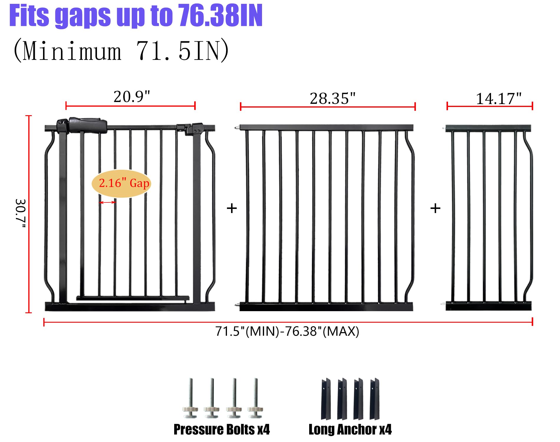 Vothco extra wide gate open for easy two way access in busy hallways