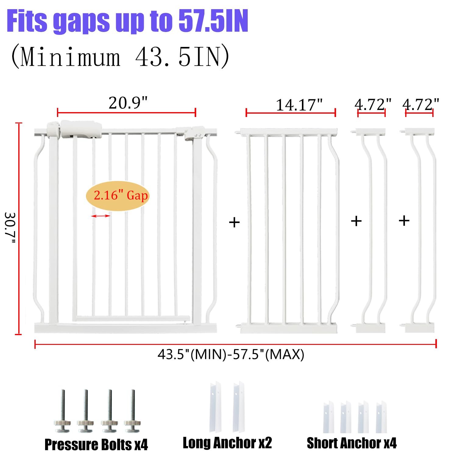 Vothco extra-wide baby gate pressure-mounted installation demonstrates tool-free setup and quick security.